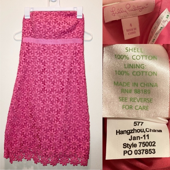 Lilly Pulitzer Bowen Strapless Floral Lace Dress - Picture 3 of 5